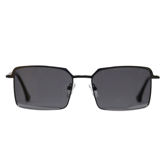 VO Rectangle Bold Black Metal Polarized Sunglasses