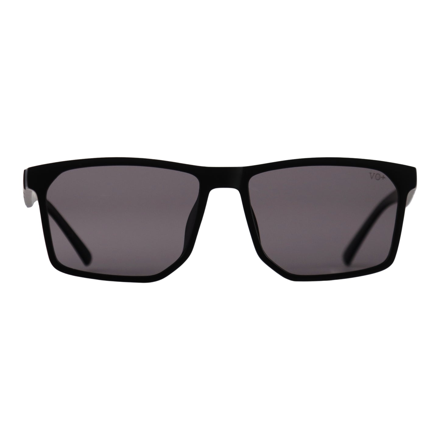 VO Rectangle Matte Black Unisex Polarized Sunglasses