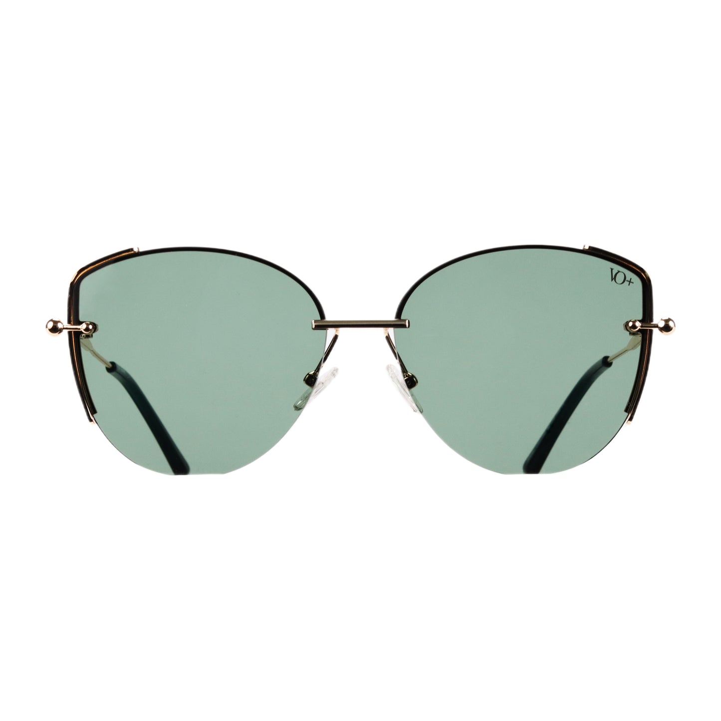 VO Butterfly Green Metal Sunglasses