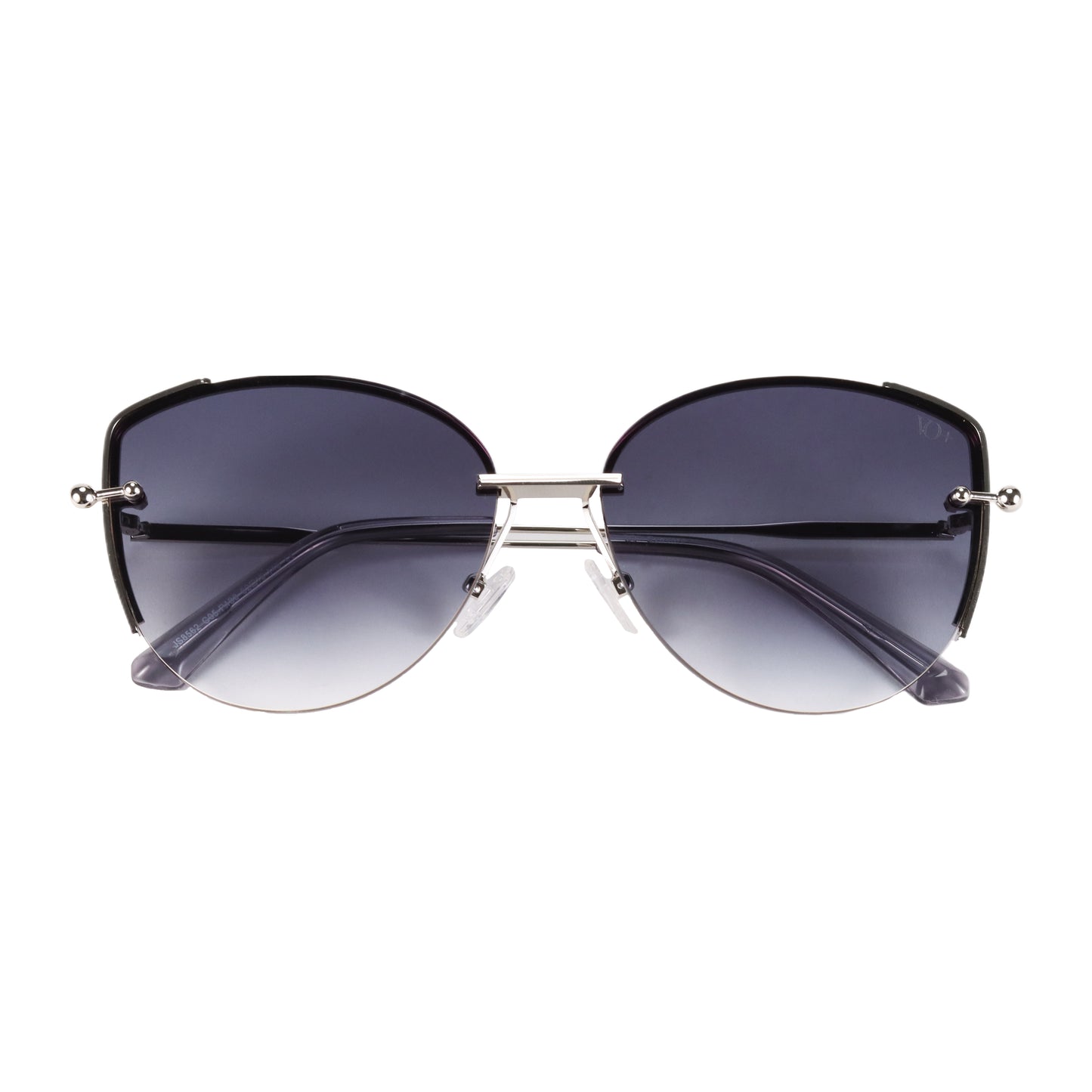 VO Butterfly Black Gradient Metal Sunglasses