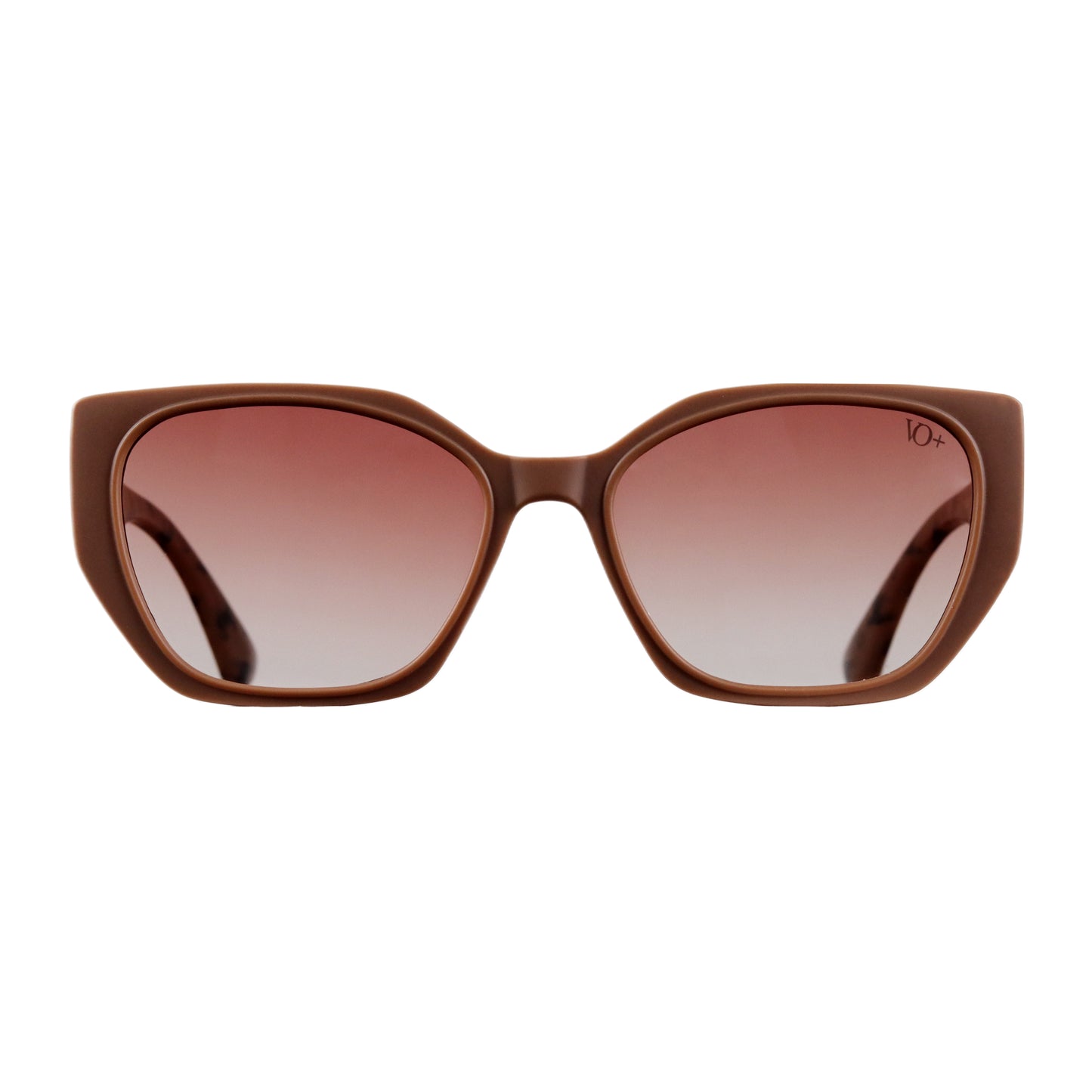 VO Hexagon Brown Gradient Patterned Sunglasses