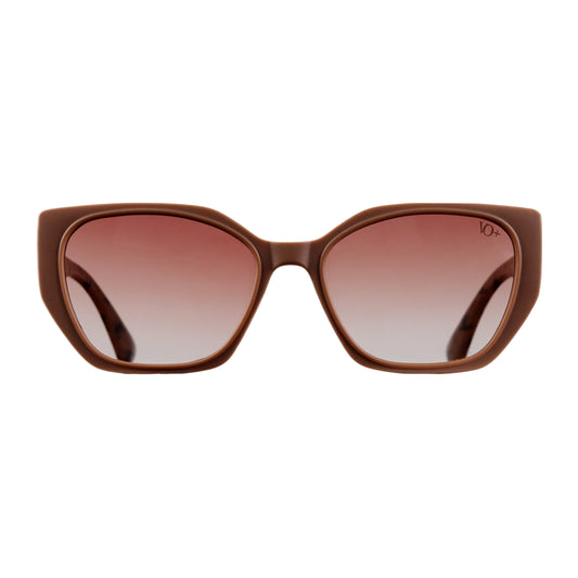 VO Hexagon Brown Gradient Patterned Sunglasses