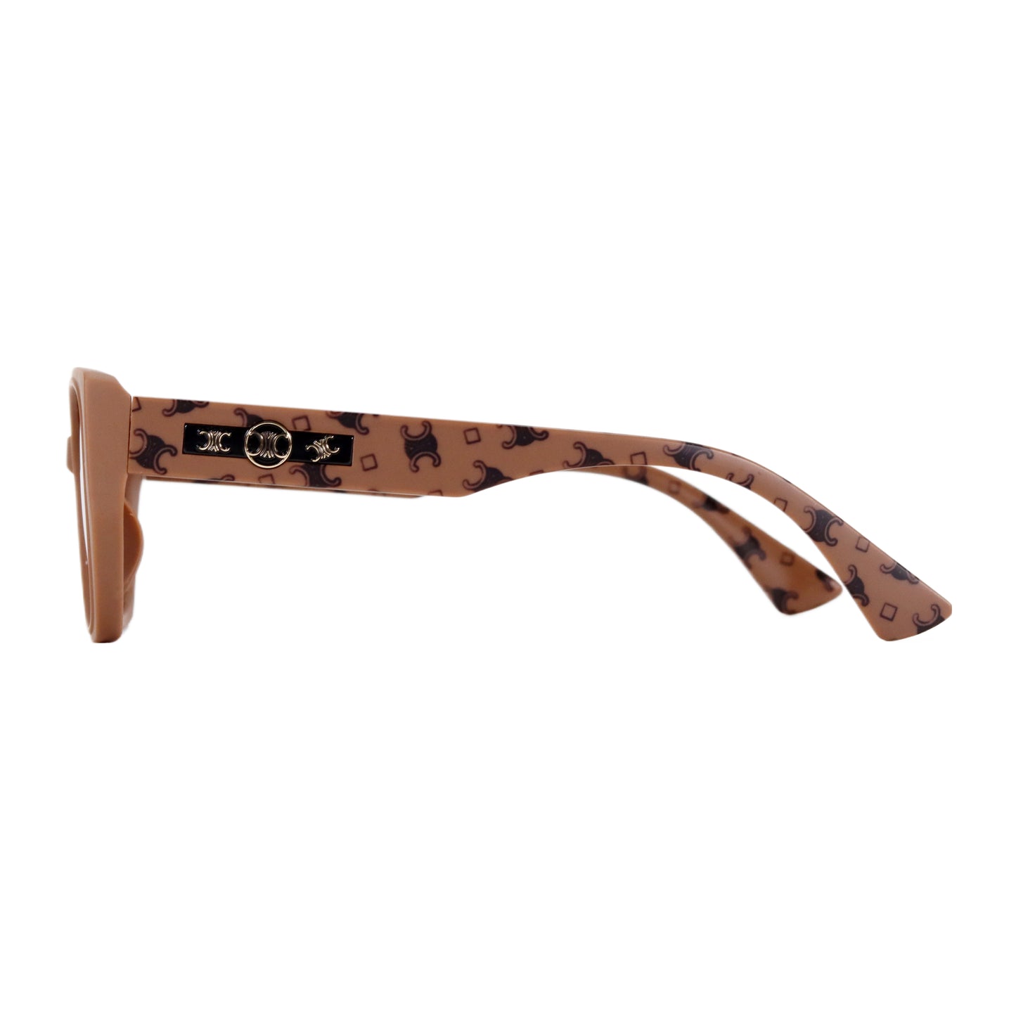 VO Hexagon Brown Gradient Patterned Sunglasses