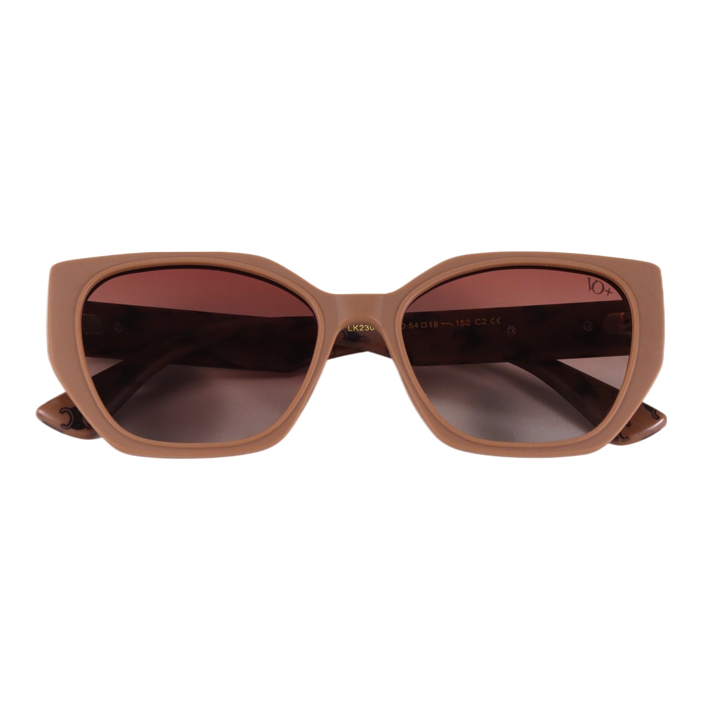 VO Hexagon Brown Gradient Patterned Sunglasses