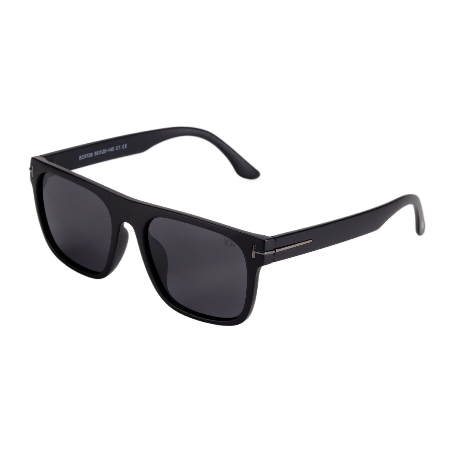 VO Square Classic Black Unisex Polarized Sunglasses