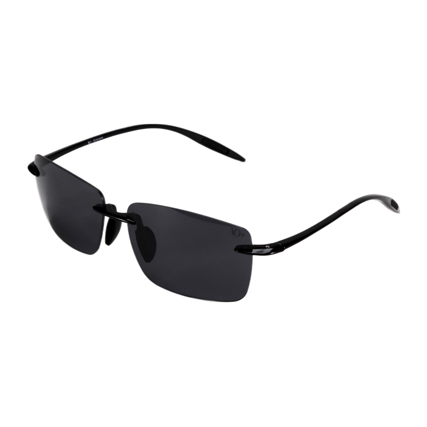 VO Rectangle Black Rimless Polarized Sunglasses