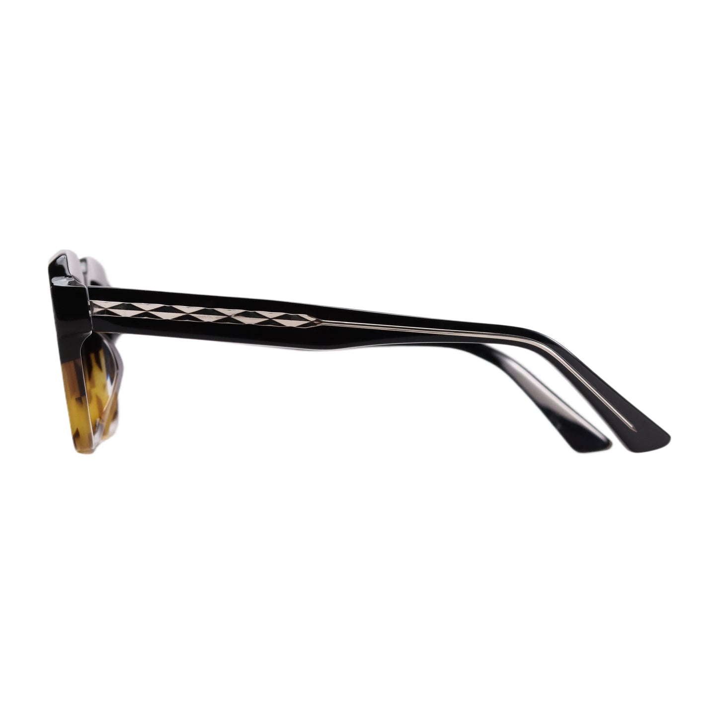 VO Rectangle Black Acetate Polarized Sunglasses