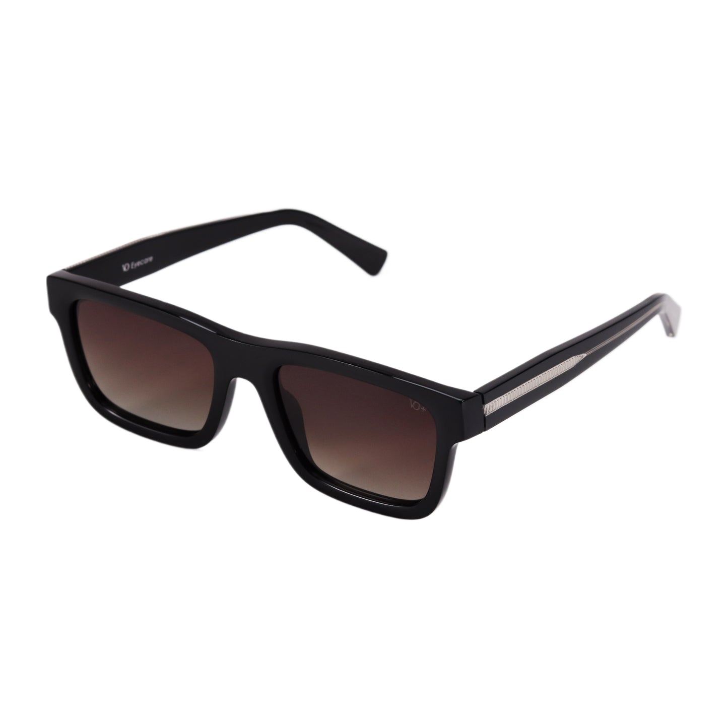 VO Rectangle Retro Brown Gradient Unisex Polarized Sunglasses