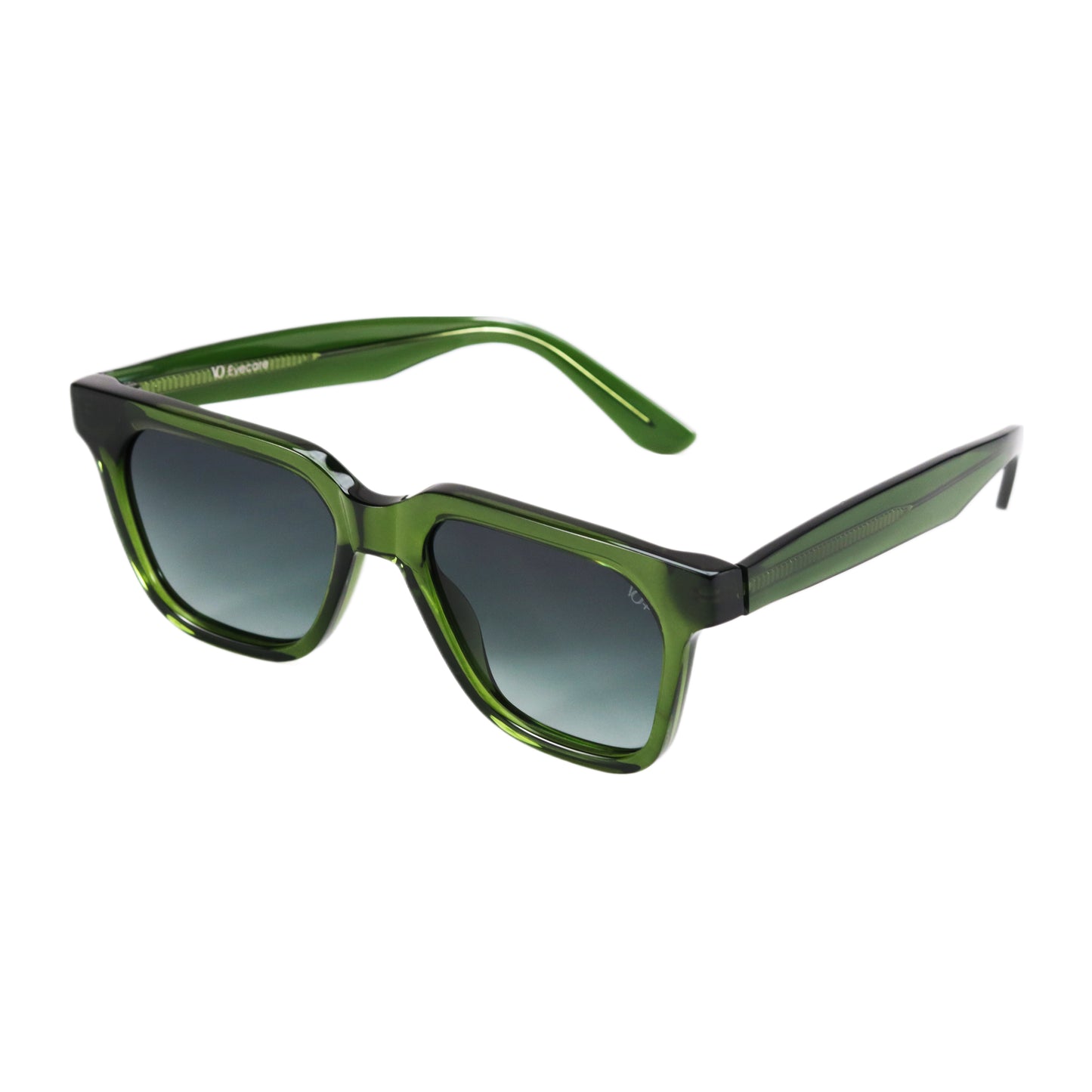 VO Square Olive Green Acetate Unisex Sunglasses