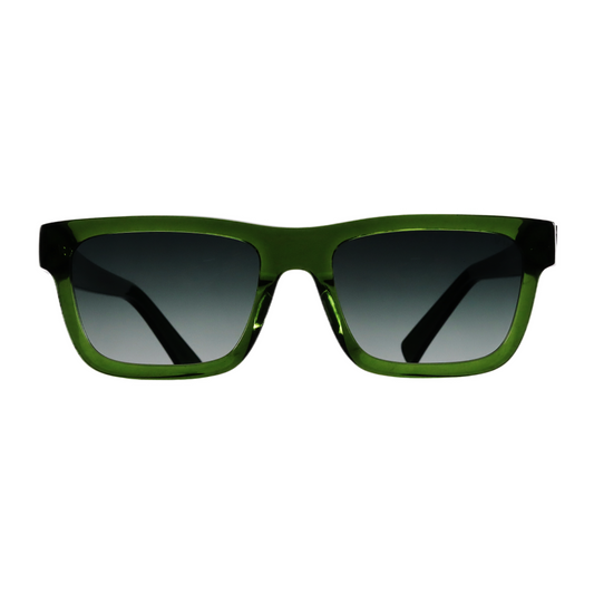 VO Rectangle Dark Green Crystal Polarized Sunglasses