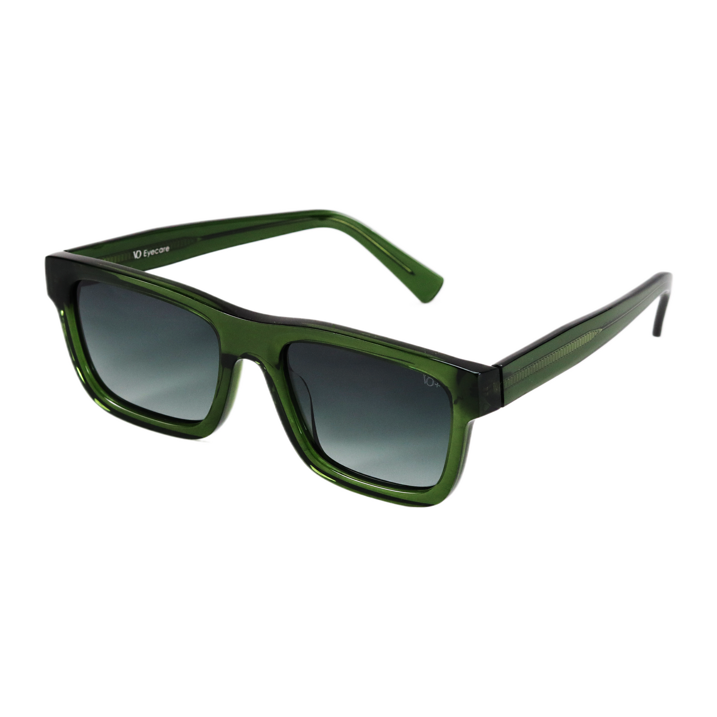 VO Rectangle Dark Green Crystal Polarized Sunglasses