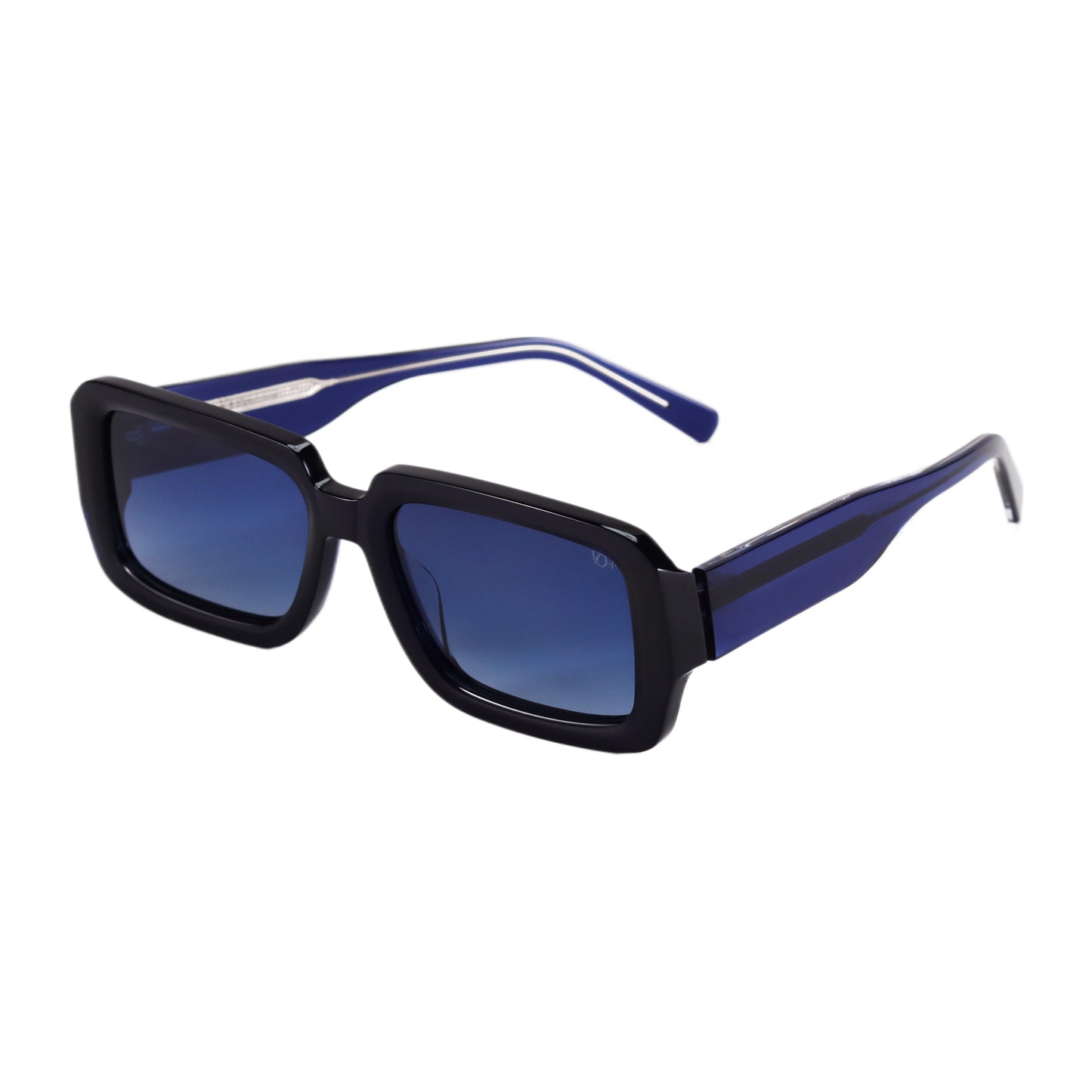 VO Rectangle Navy Blue Full Rim Polarized Sunglasses