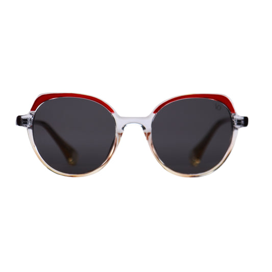 VO Round Maroon Acetate UV Protected Sunglasses