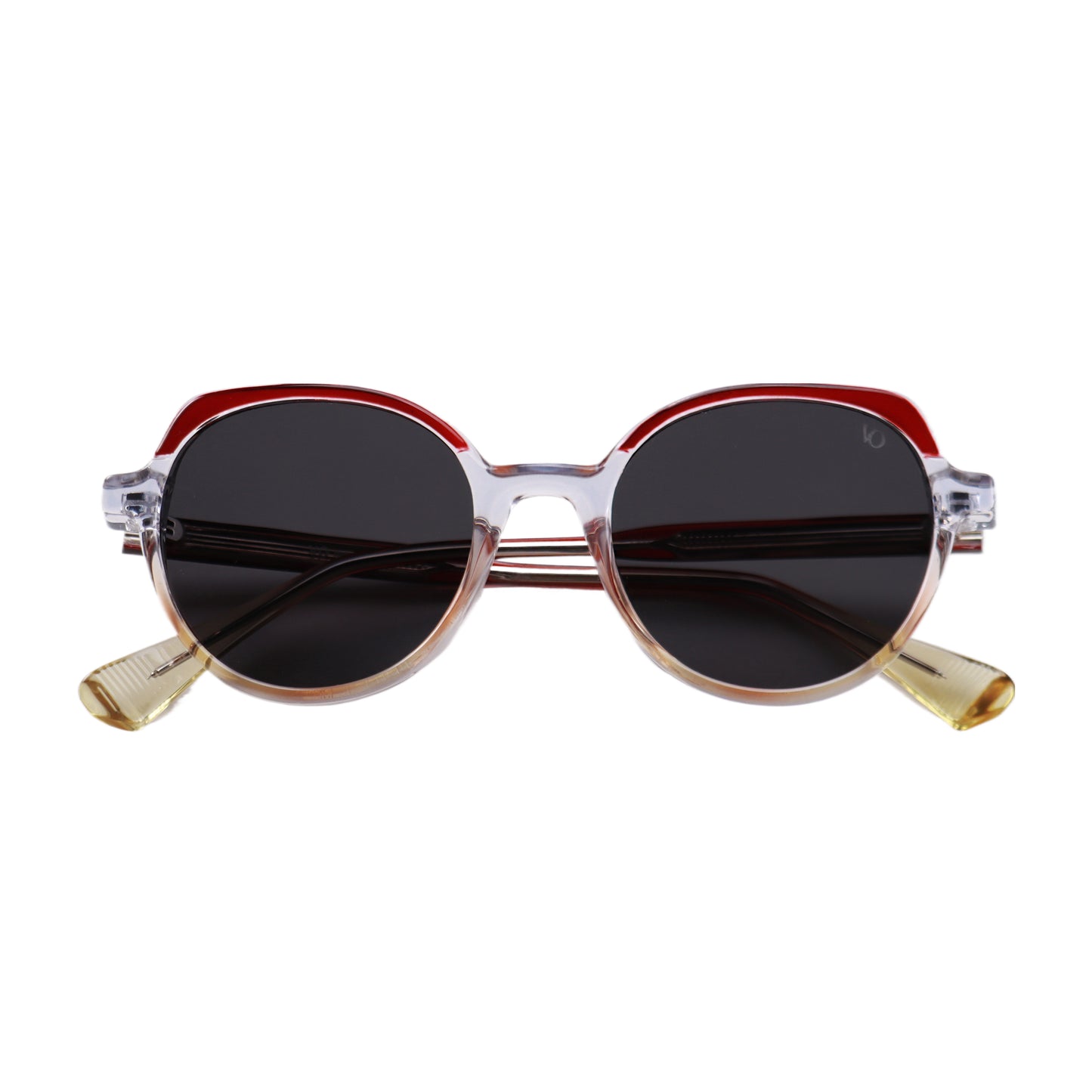 VO Round Maroon Acetate UV Protected Sunglasses