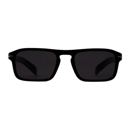 VO Rectangle Bold Black Unisex Polarized Sunglasses