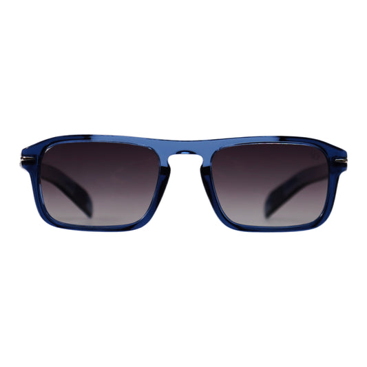 VO Rectangle Transparent Navy Blue Unisex Polarized Sunglasses