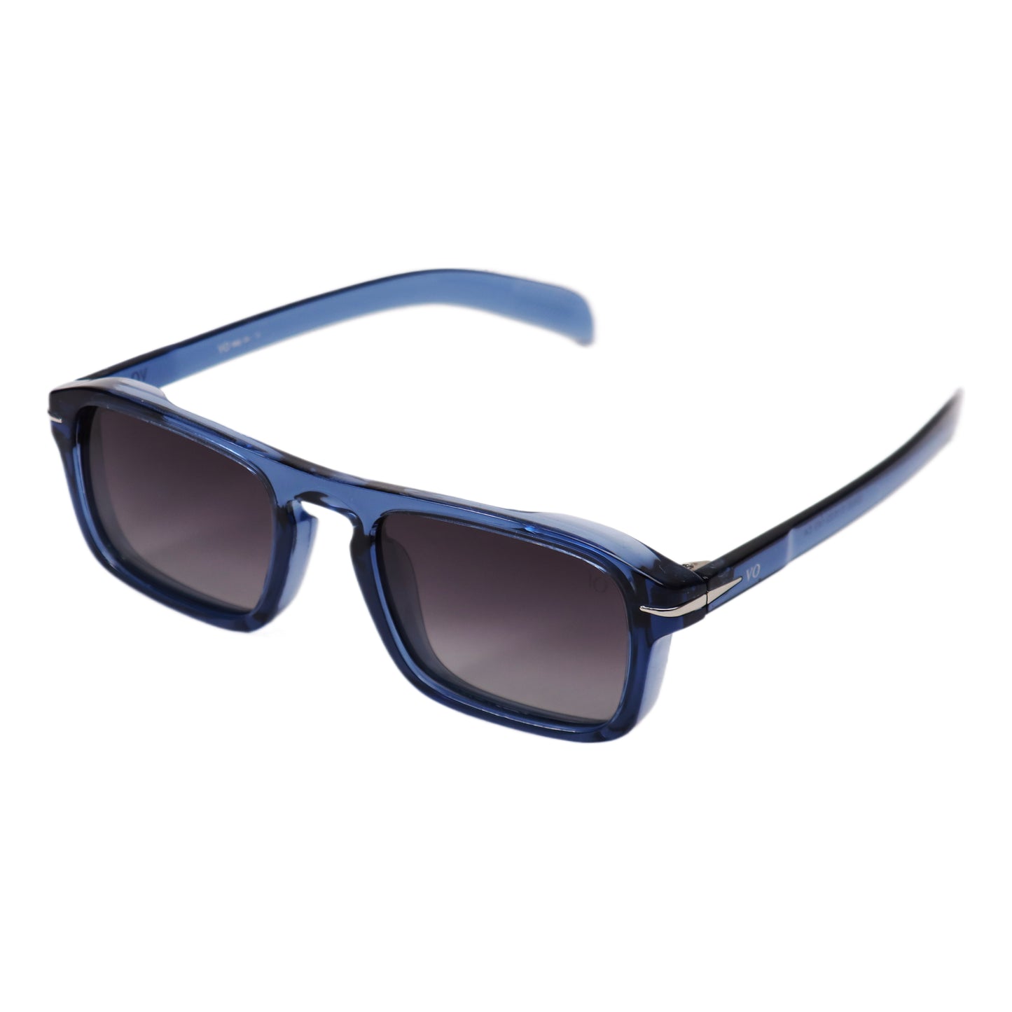 VO Rectangle Transparent Navy Blue Unisex Polarized Sunglasses