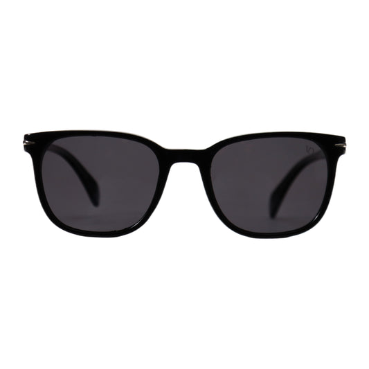 VO Square Retro Black Full Rim Polarized Sunglasses