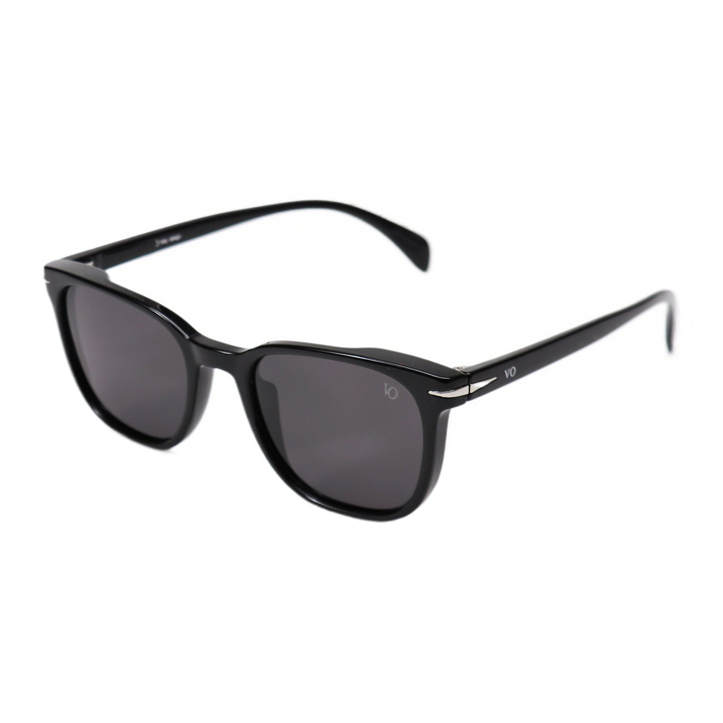 VO Square Retro Black Full Rim Polarized Sunglasses