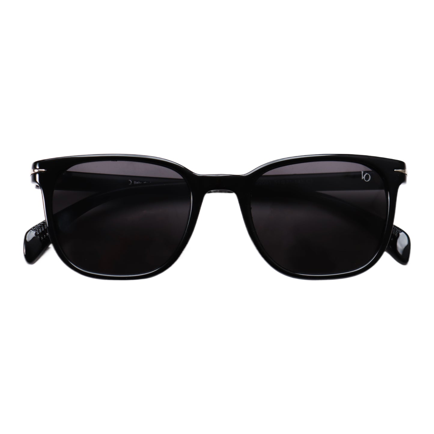 VO Square Retro Black Full Rim Polarized Sunglasses