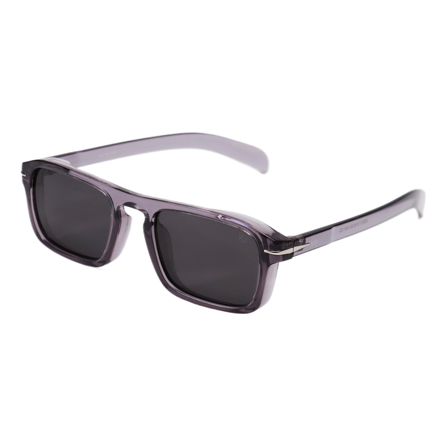 VO Rectangle Transparent Violet Unisex Polarized Sunglasses