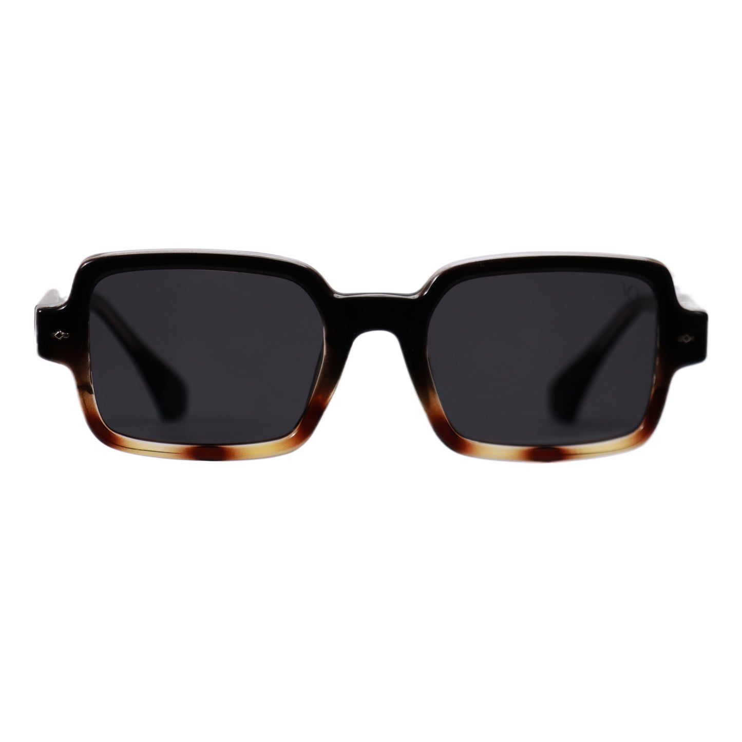 VO Rectangle Transparent Black Brown Full Rim Sunglasses