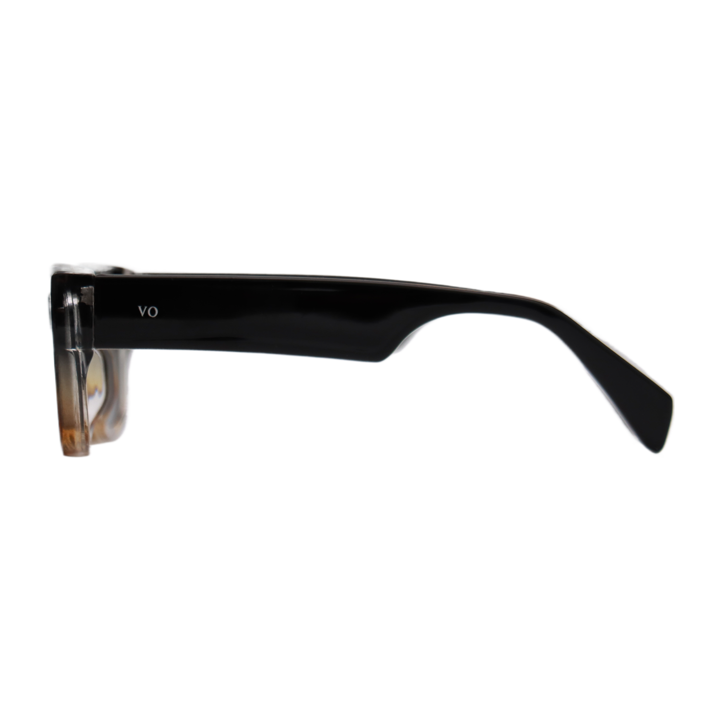 VO Rectangle Black Acetate Full Rim Polarized Sunglasses