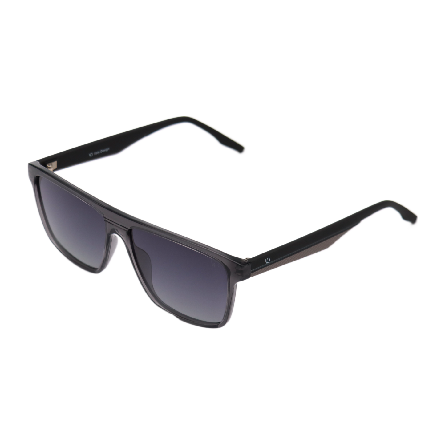 VO Rectangle Sleek Black - Grey Polarized Sunglasses