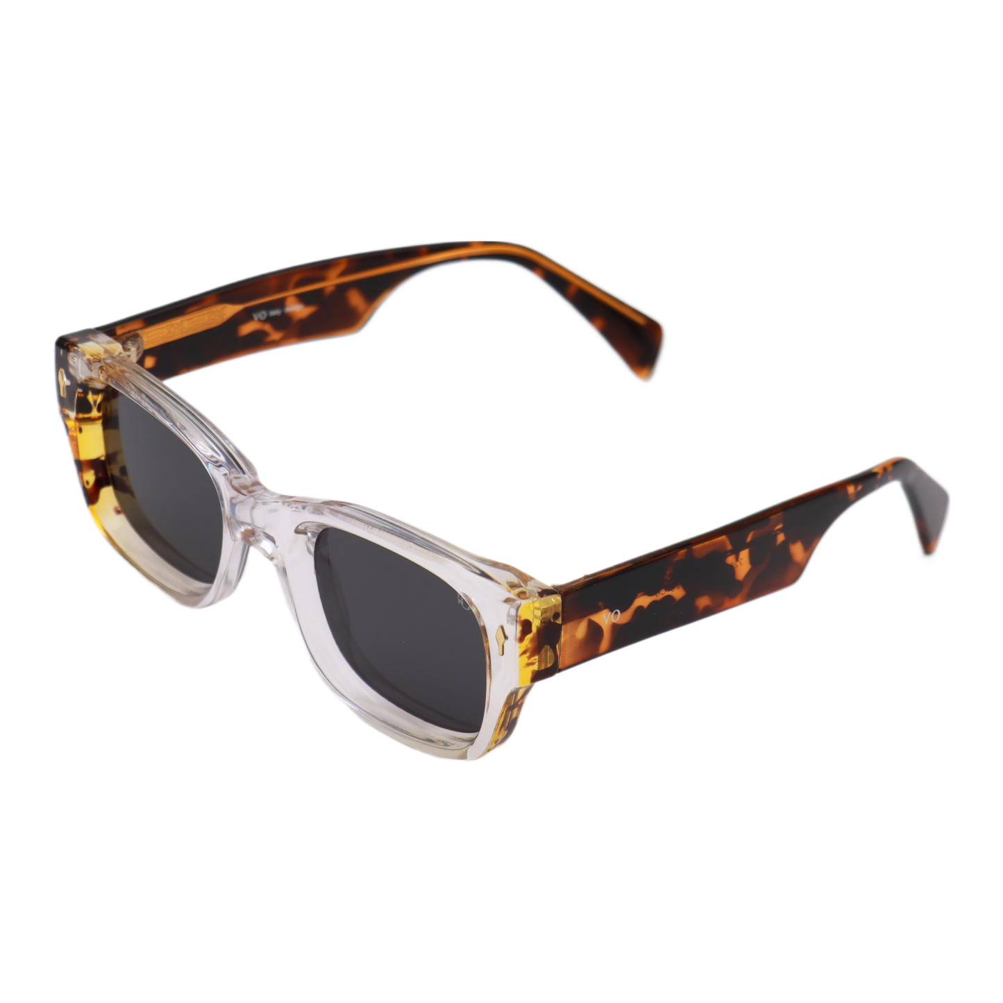 VO Rectangle Tortoise Acetate Full Rim Polarized Sunglasses