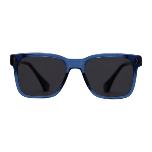 VO Square Dark Blue Acetate Full Rim UV Protected Sunglasses