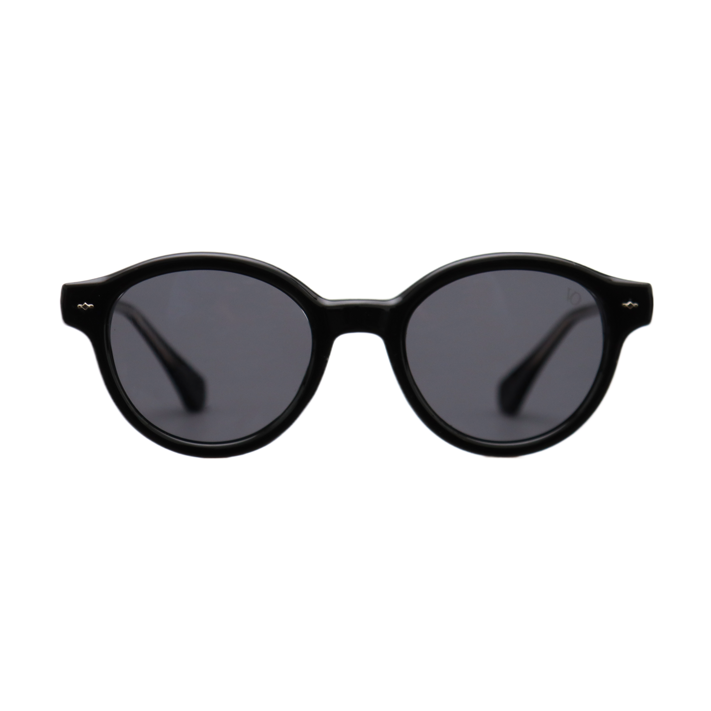 VO Round Classic Black Unisex Sunglasses