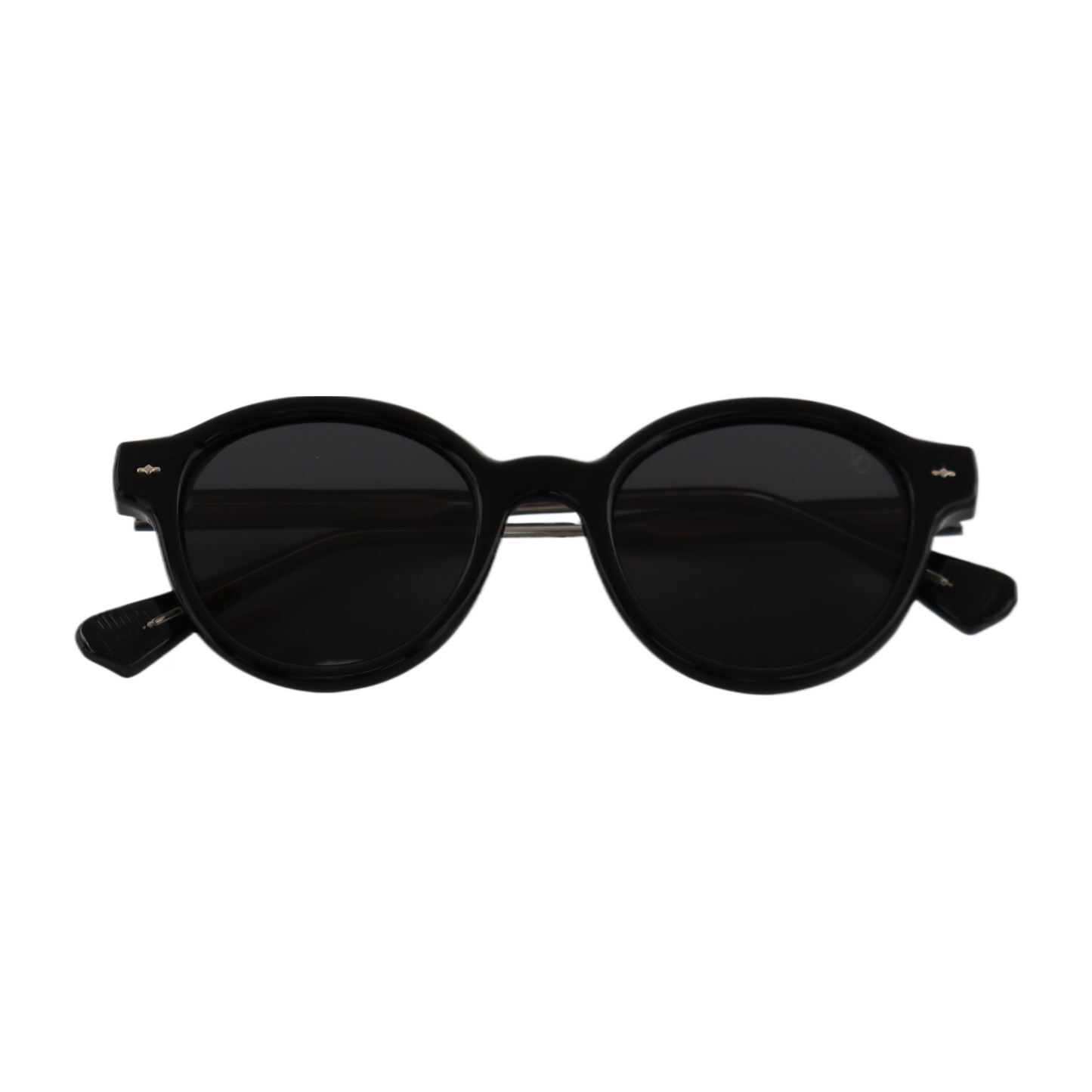 VO Round Classic Black Unisex Sunglasses