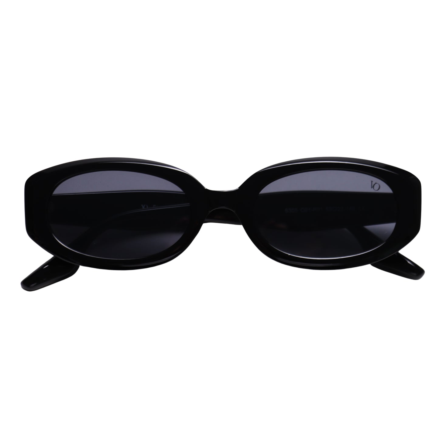 VO Oval Retro Matte Black Sunglasses