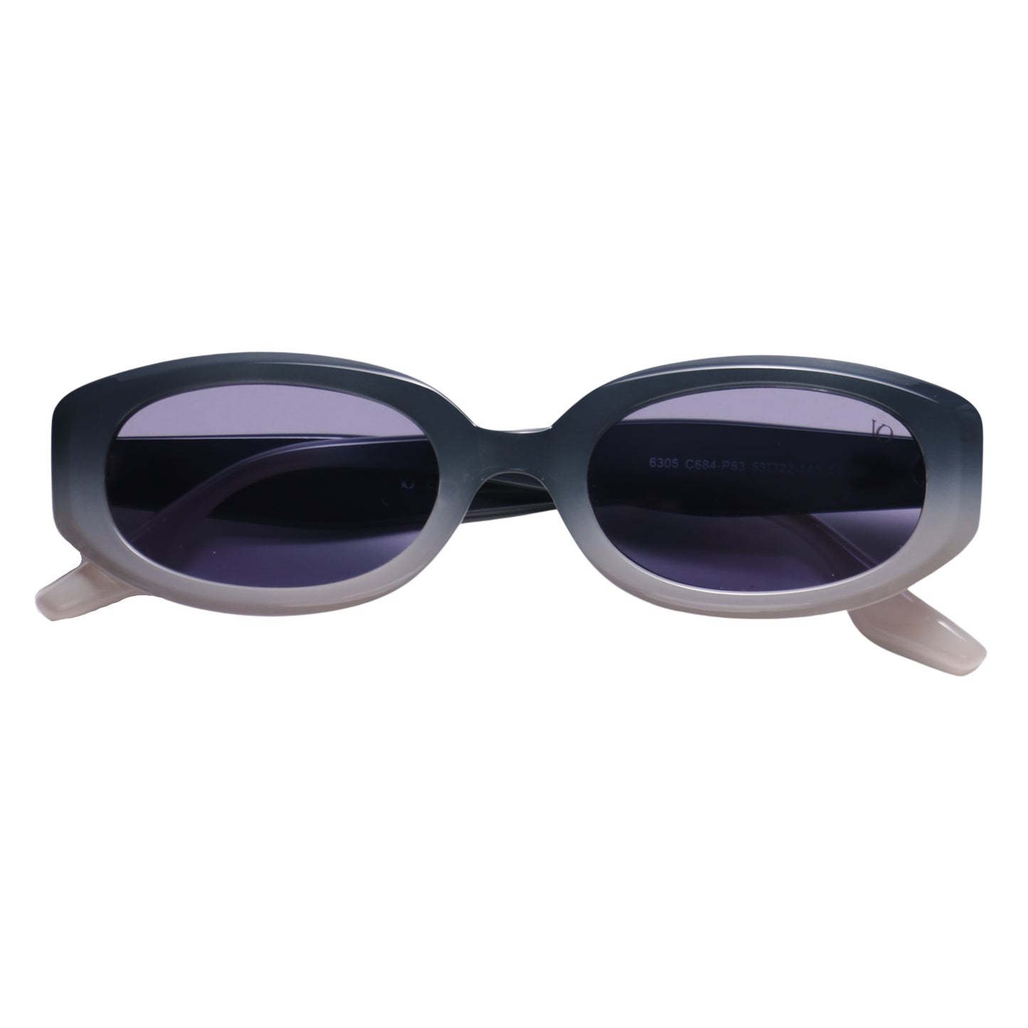 VO Oval White Dual Tone Polarized Sunglasses