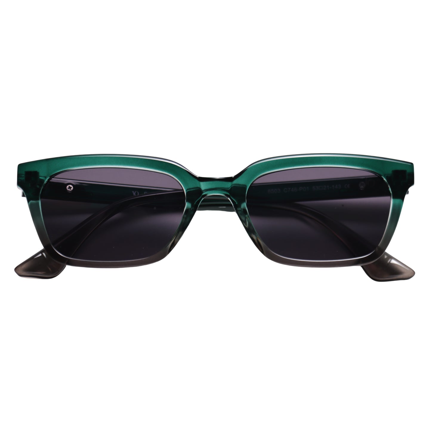 VO Rectangle Crystal Green UV Protected Sunglasses