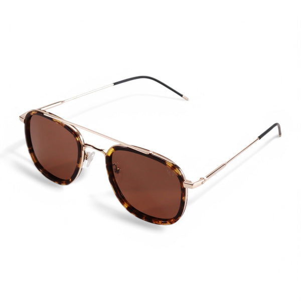 Aviator Brown Havana Gold Sunglasses - Stylish Eyewear VO  display picture 2