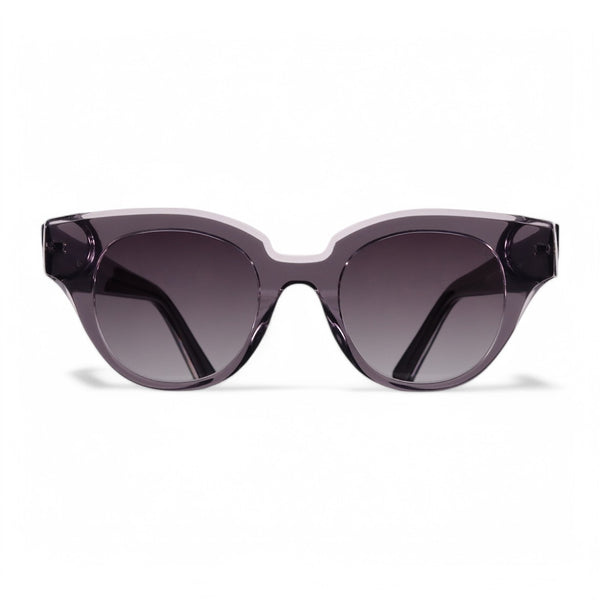 VO Oval Black Sunglasses with dark lenses and thick black temples featuring a chain design.