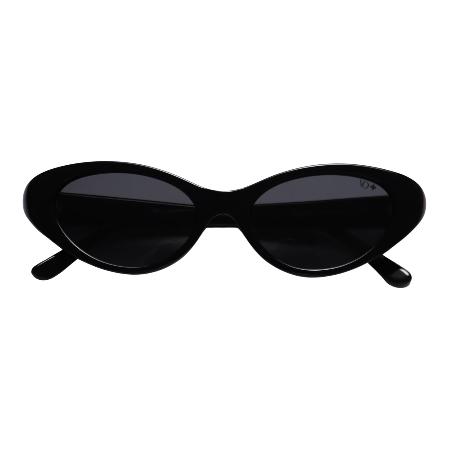 VO Cateye Sleek Black Retro Sunglasses