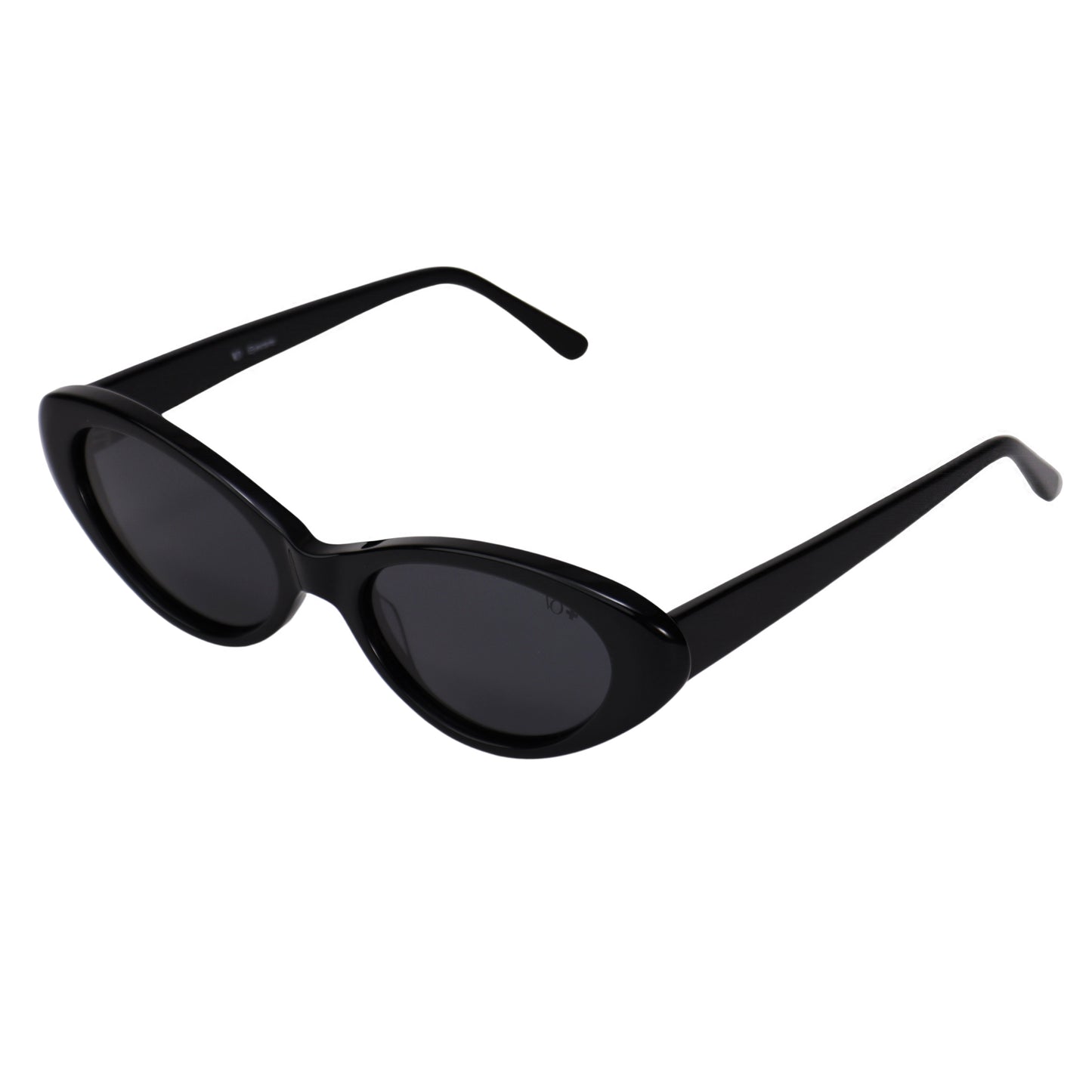 VO Cateye Sleek Black Retro Sunglasses